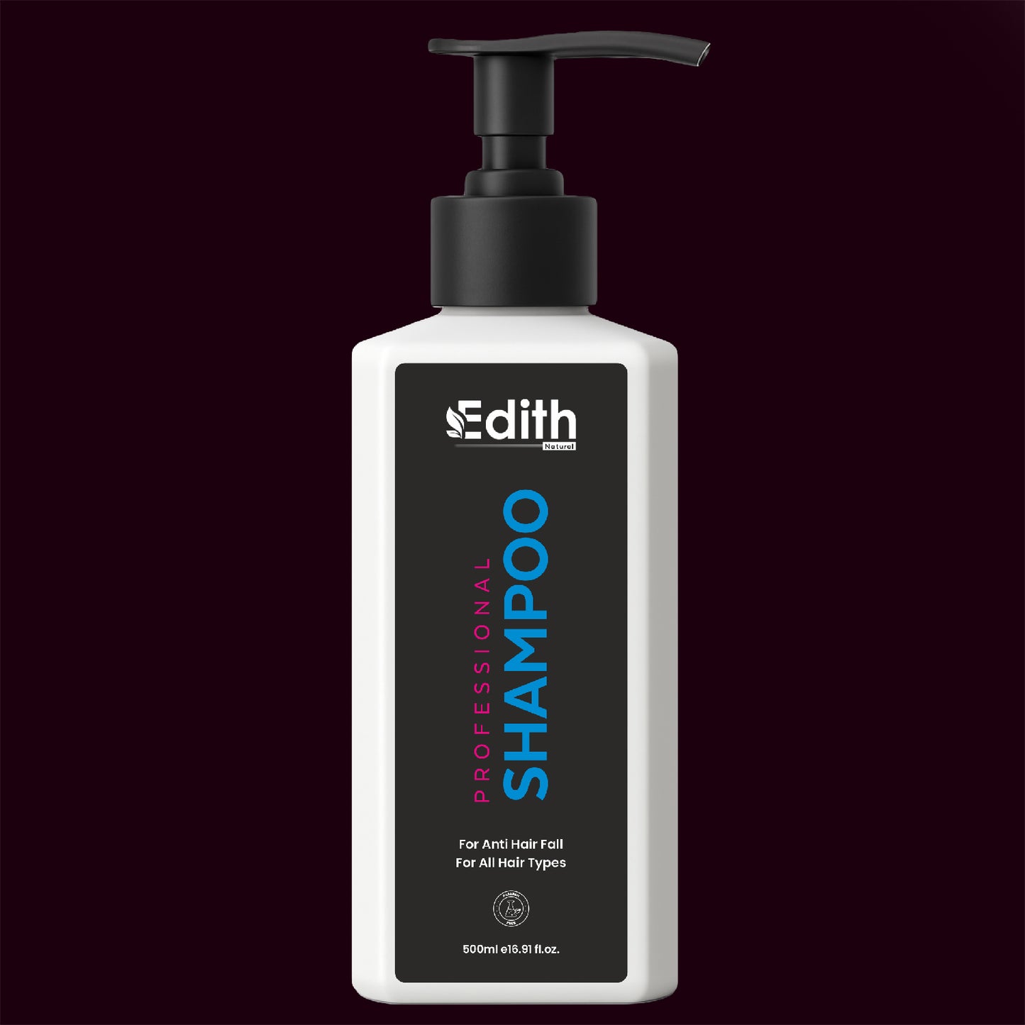 Edith Natural Professional Shampoo, Anti Hair Fall Formula, All Hair Types, 500ml