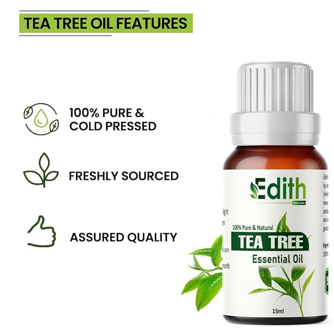 Tea Tree Essential Oil for Skin, Hair, Face, Acne, Dandruff |Fuller Hair & Healthy Toenails(15 ml)
