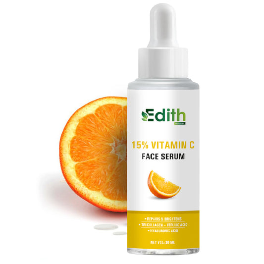 Edith 15% Vitamin C Face Serum with Tri-Collagen, 30ml and 2% Salicylic Acid Gel Face Wash With Salicylic Acid & Witch Hazel For Active Acne - 100 Ml Combo Pack