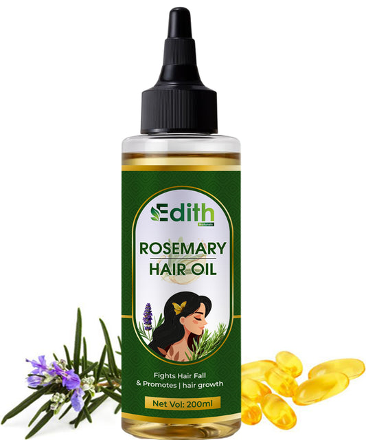 Edith Naturals Rosemary Hair Oil for Hair Growth and Hair Fall Control, Hair Strengthening-200 ml
