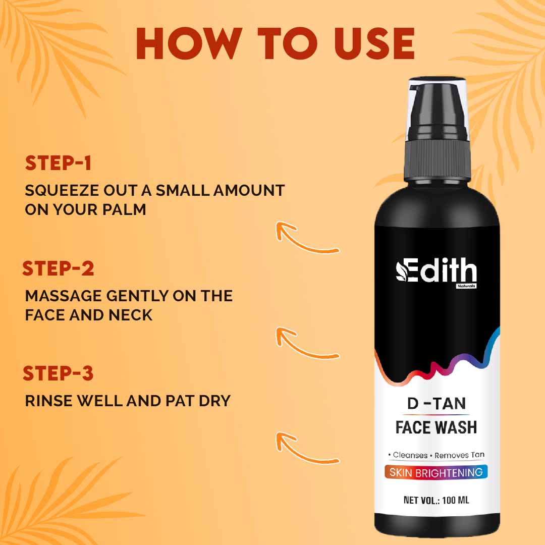 Edith Naturals D-Tan Face Wash For Skin Brightening (100 ml)