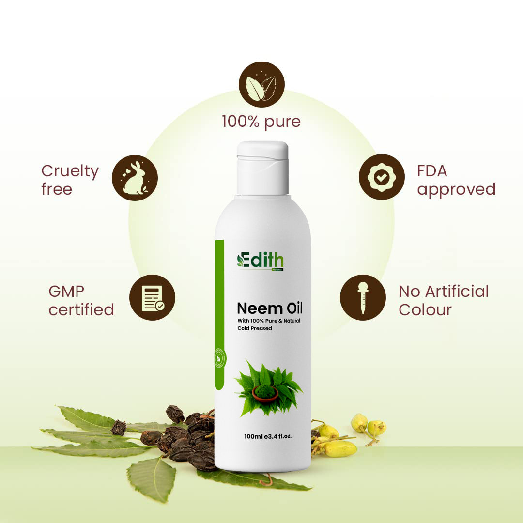 Edith Naturals Organic Olive Castor Neem Hair Oil - Revitalize, Strengthen, and Nourish Skin & Hair-100ml