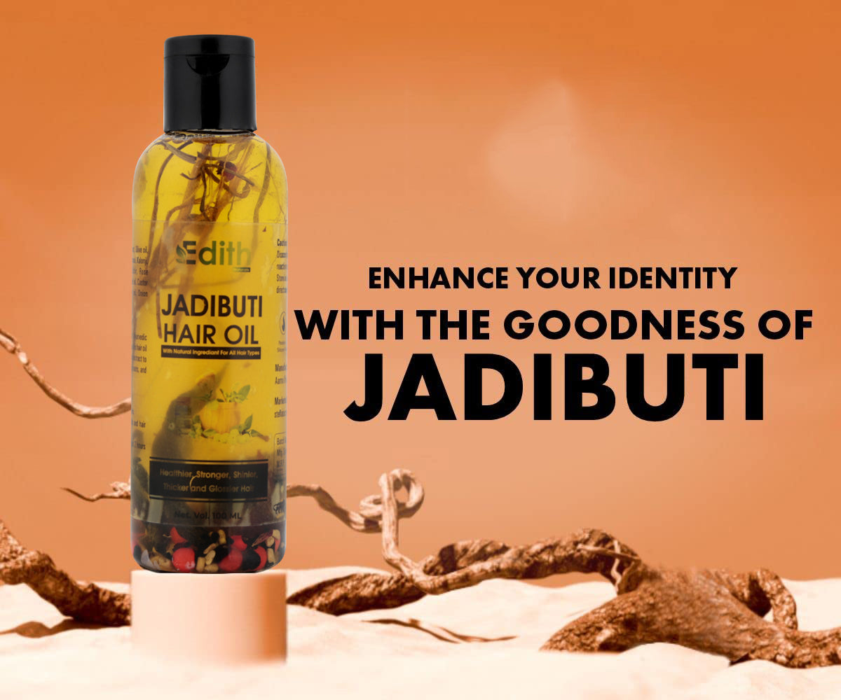 Edith Natirals Ayurvedic Jadibuti Hair Oil For Natural Hair Growth, Hair Fall Control & Removes Dandruff With Amla, Brahmi And Rosemary Hairoil for Thick and Strong Hair 100ml (Pack of 1)
