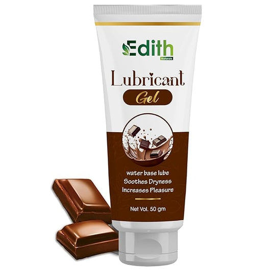 Edith Naturals Lubricant Gel, Chocolate Flavoured for Men & Women | Skin Friendly | Water Based | Compatible with condoms | 50g