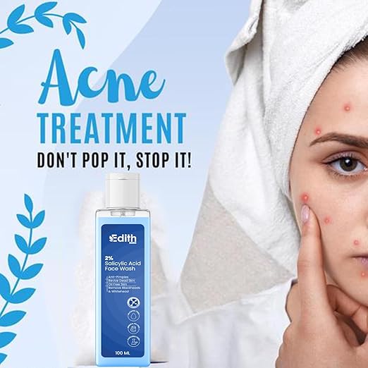 Edith 15% Vitamin C Face Serum with Tri-Collagen, 30ml and 2% Salicylic Acid Gel Face Wash With Salicylic Acid & Witch Hazel For Active Acne - 100 Ml Combo Pack