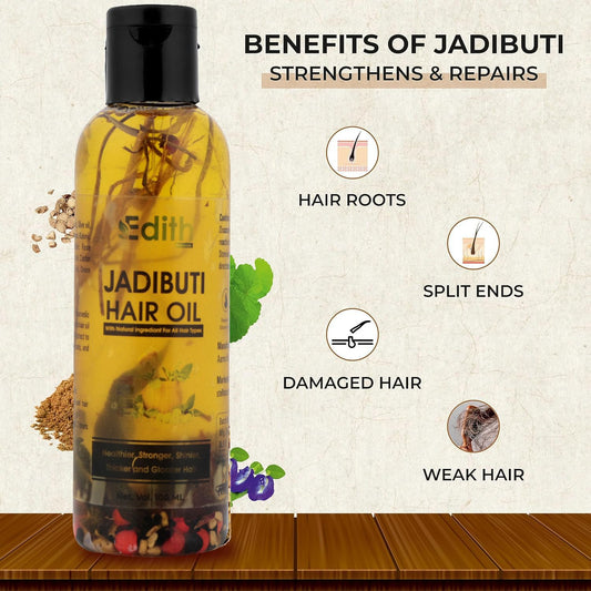 Edith 15% Vitamin C Face Serum with Tri-Collagen, 30ml and Jadibuti Natural Hair Oil, 100ml Combo Pack