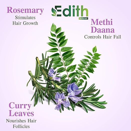 Edith Naturals Rosemary Hair Oil for Hair Growth and Hair Fall Control, Hair Strengthening-200 ml