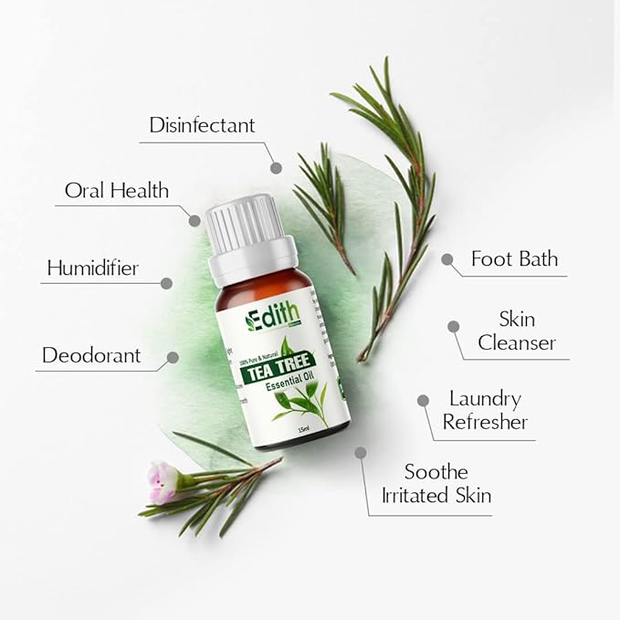 Tea Tree Essential Oil for Skin, Hair, Face, Acne, Dandruff |Fuller Hair & Healthy Toenails(15 ml)